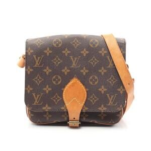 Louis Vuitton Cartessier Shoulder Bag Canvas Leather Monogram Brown